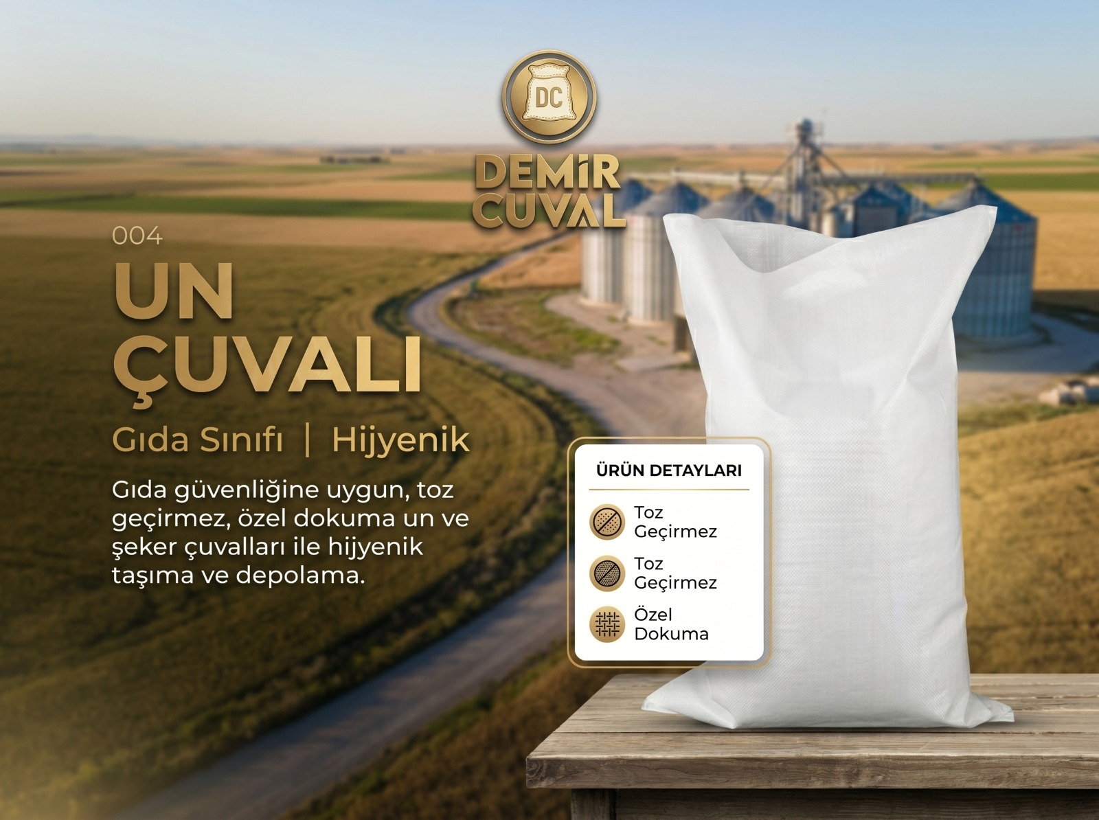 Un and şeker için özel üretim gıda sınıfı çuvallar